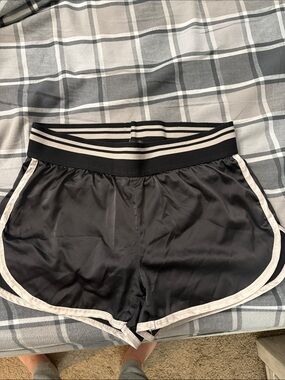 Black Women's Athletic Shorts with Contrast Trim